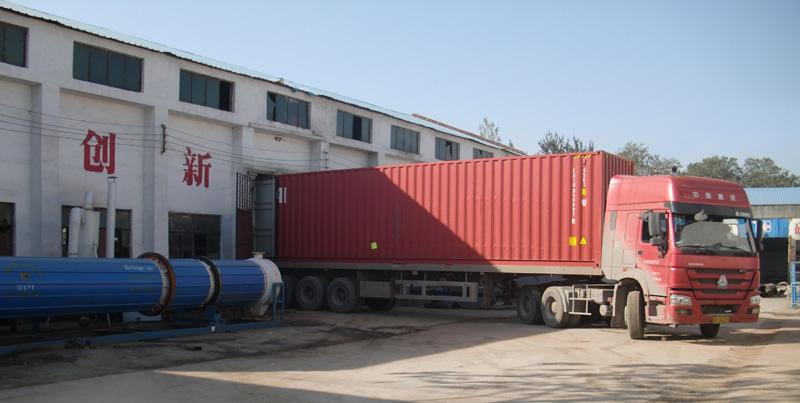 澳大利亞豆渣烘干機集裝箱發(fā)貨現場